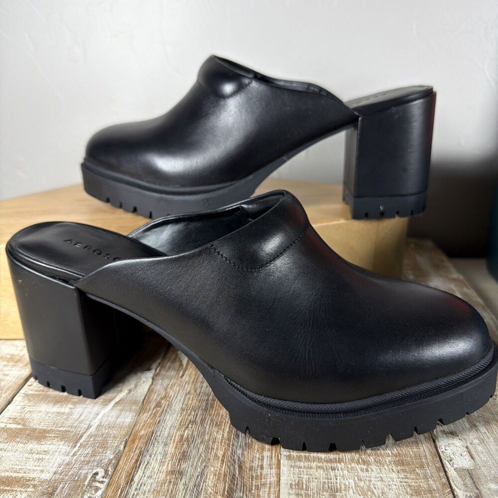 Aerosoles "Emon" Leather Platform Clogs Women’s Size 9.5 NEW